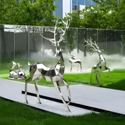 Deer 258cm Geometric Metal Garden Sculpture