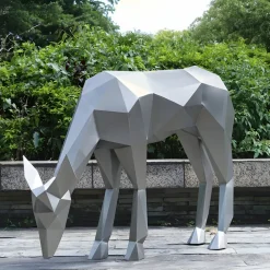 Deer 90cm Geometric Metal Garden Sculpture
