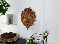 Desert Lion 49cm Bronze Resin Wall Sculpture