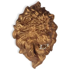 Desert Lion 49cm Bronze Resin Wall Sculpture