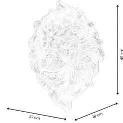 Desert Lion 49cm White Resin Wall Sculpture