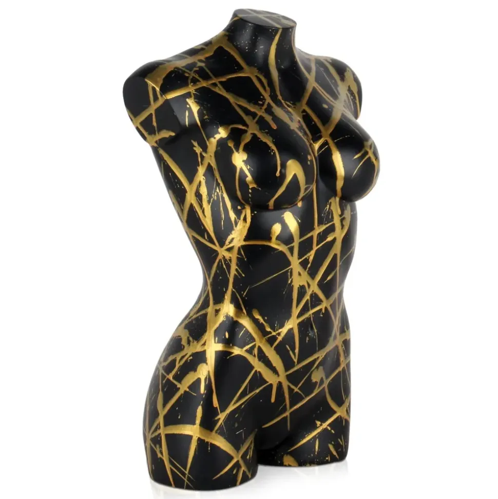 Divine Torso 50cm Black Resin Indoor Sculpture
