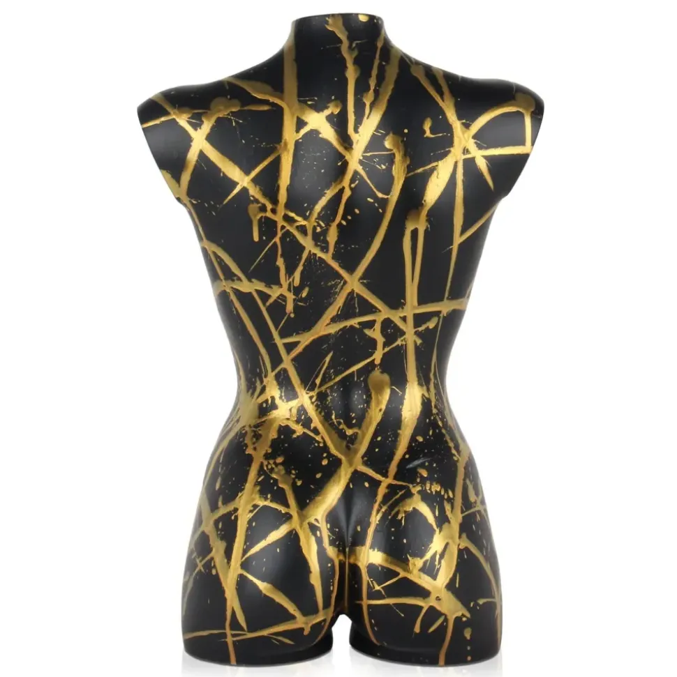 Divine Torso 50cm Black Resin Indoor Sculpture