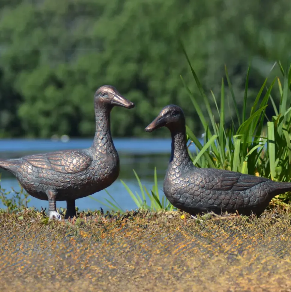 Ducks Aged Bronze Garden Ornaments
