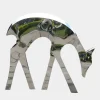 Dynamic Deer 91cm Metal Garden Sculpture