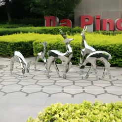 Dynamic Deer 156cm Metal Garden Sculpture