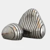 Dynamic Pebbles 95cm Silver Metal Garden Sculptures
