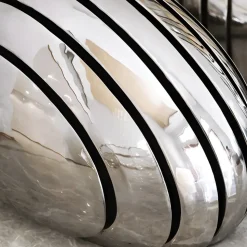 Dynamic Pebbles 95cm Silver Metal Garden Sculptures