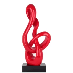 Dynamic Twist 58cm Red Resin Indoor Sculpture