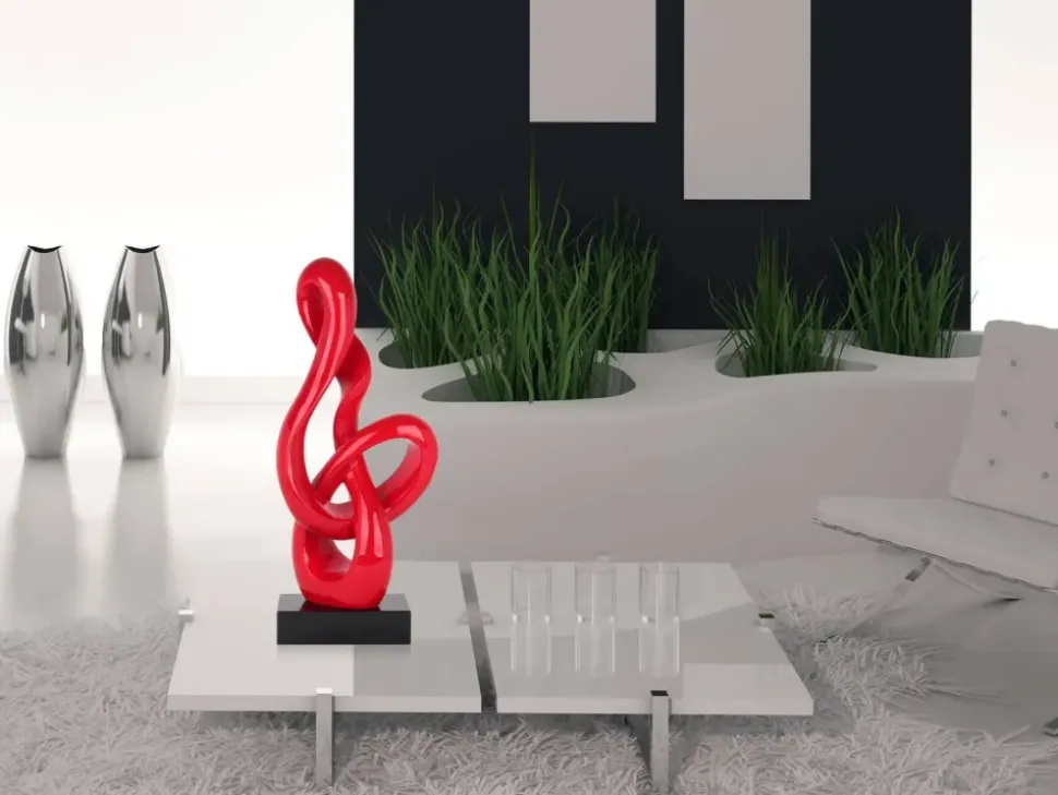 Dynamic Twist 58cm Red Resin Indoor Sculpture