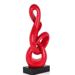 Dynamic Twist 58cm Red Resin Indoor Sculpture