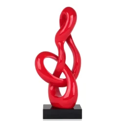 Dynamic Twist 58cm Red Resin Indoor Sculpture