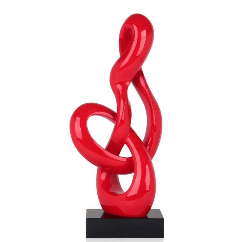 Dynamic Twist 58cm Red Resin Indoor Sculpture