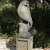 Eagle on Plain Pedestal Modern Stone Garden Statue