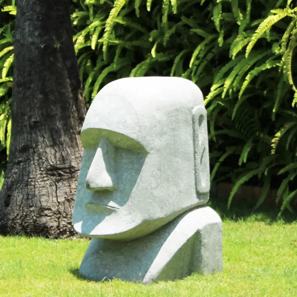 Easter Island Head 80cm Stone Garden Ornament