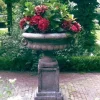 Edwardian Stone Garden Planter on Plain Pedestal
