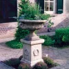 Edwardian Stone Garden Planter on Laurel Pedestal