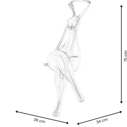 Elegant Grace 75cm Black Resin Indoor Sculpture