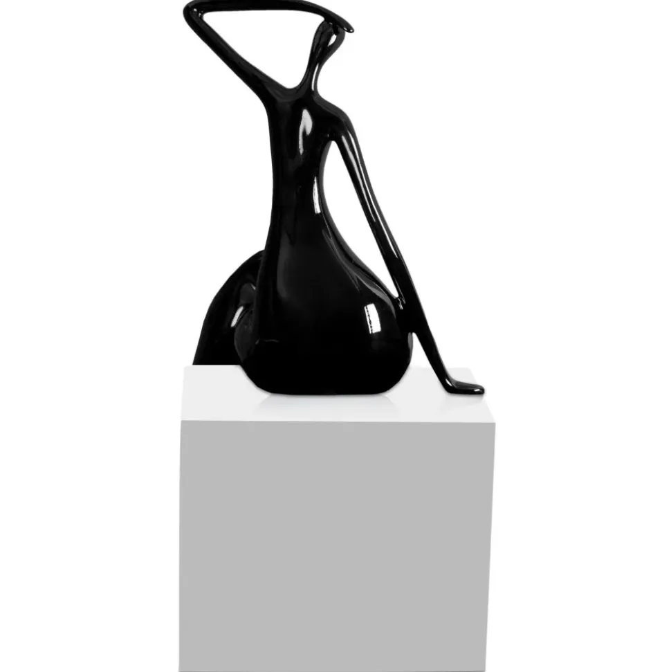 Elegant Grace 75cm Black Resin Indoor Sculpture