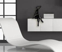 Elegant Grace 38cm Black Resin Indoor Sculpture
