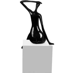 Elegant Grace 38cm Black Resin Indoor Sculpture