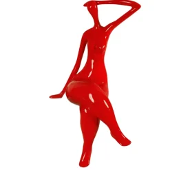 Elegant Grace 38cm Red Resin Indoor Sculpture