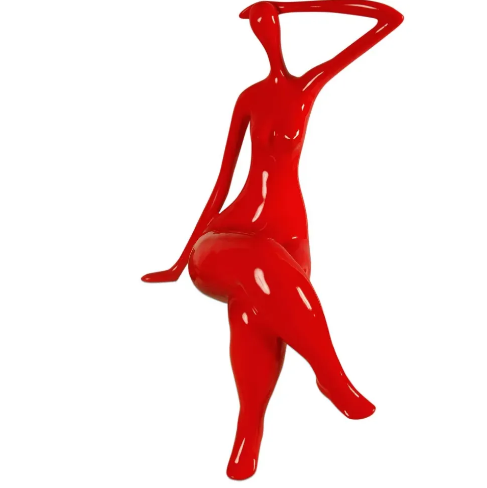 Elegant Grace 38cm Red Resin Indoor Sculpture