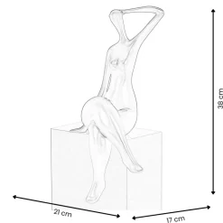Elegant Grace 38cm Teal Resin Indoor Sculpture