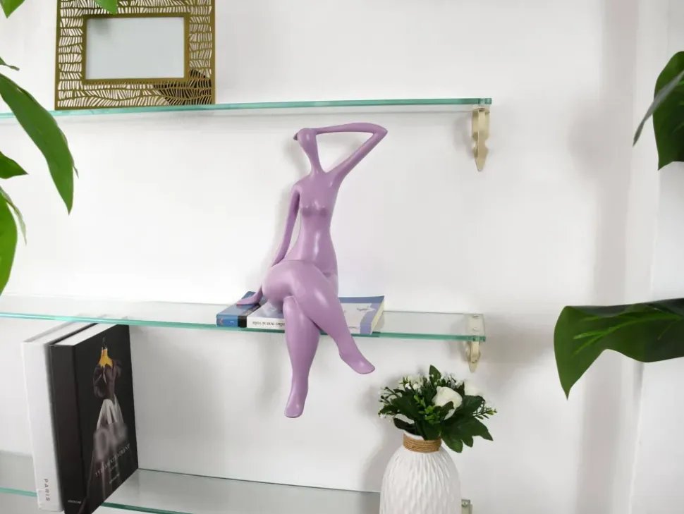 Elegant Grace 38cm Violet Resin Indoor Sculpture