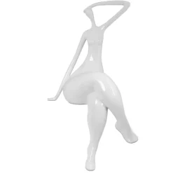 Elegant Grace 75cm White Resin Indoor Sculpture