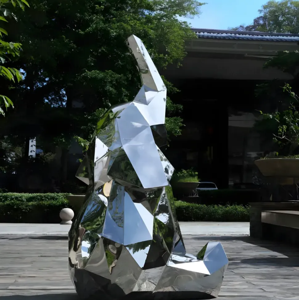 Elephant 198cm Geometric Metal Garden Sculpture
