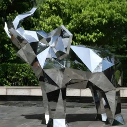 Elephant 190cm Geometric Metal Garden Sculpture