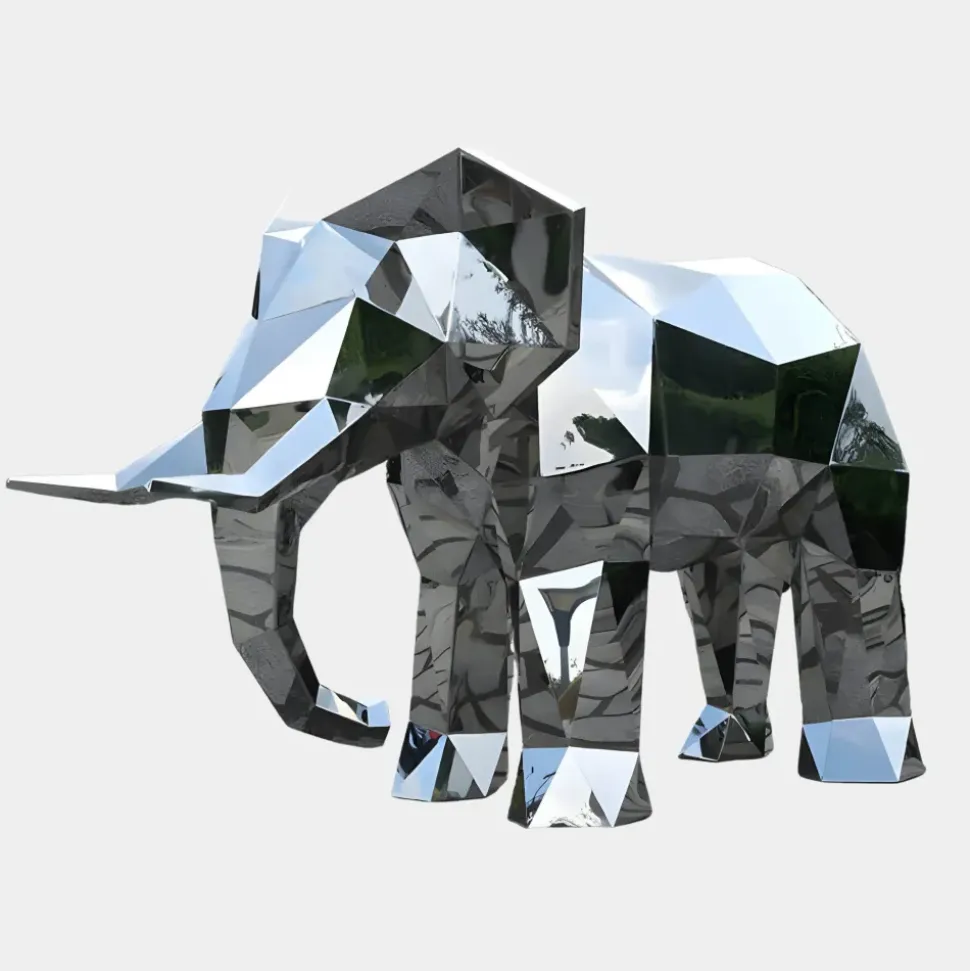 Elephant 168cm Geometric Metal Garden Sculpture