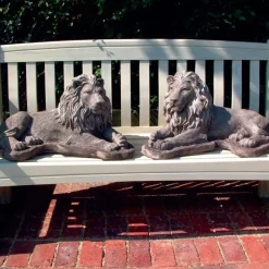 English Lions Stone Garden Statues
