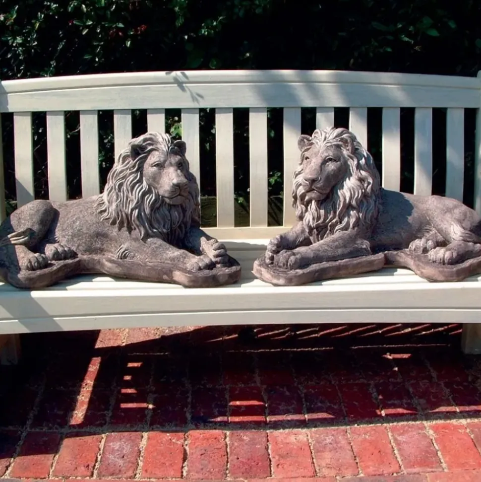 English Lions Stone Garden Statues