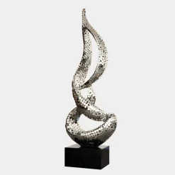 Eternal Flame 173cm Silver Metal Garden Sculpture
