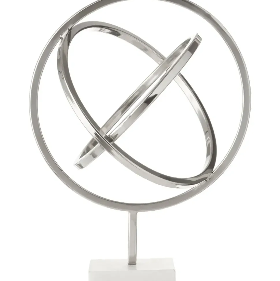 Eternal Orbit 42cm Silver Metal Indoor Sculpture