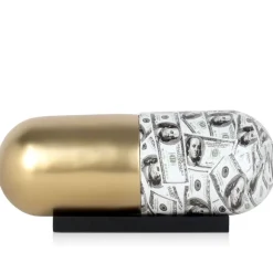 Eternal Wealth Pill 13cm Gold Resin Indoor Sculpture