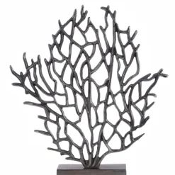 Euphoric Coral 43cm Black Metal Indoor Sculpture