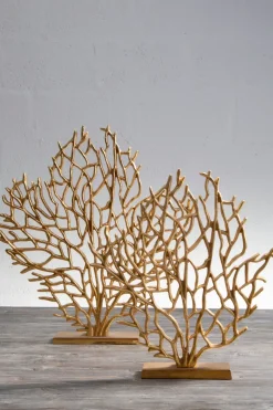 Euphoric Coral 40cm Gold Metal Indoor Sculpture