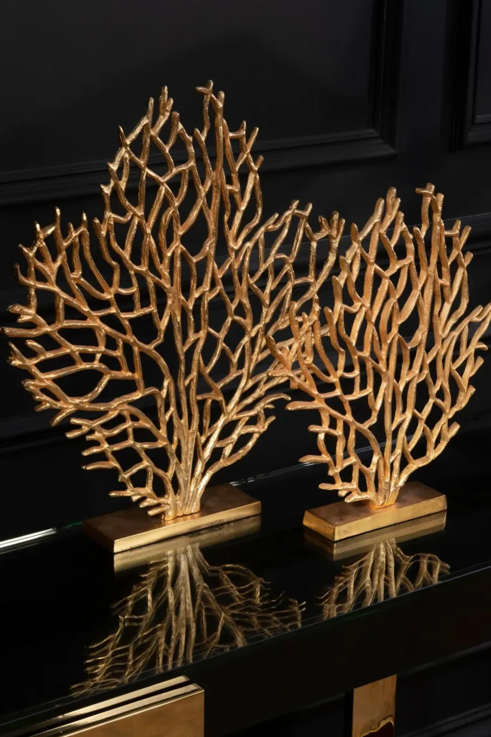 Euphoric Coral 40cm Gold Metal Indoor Sculpture