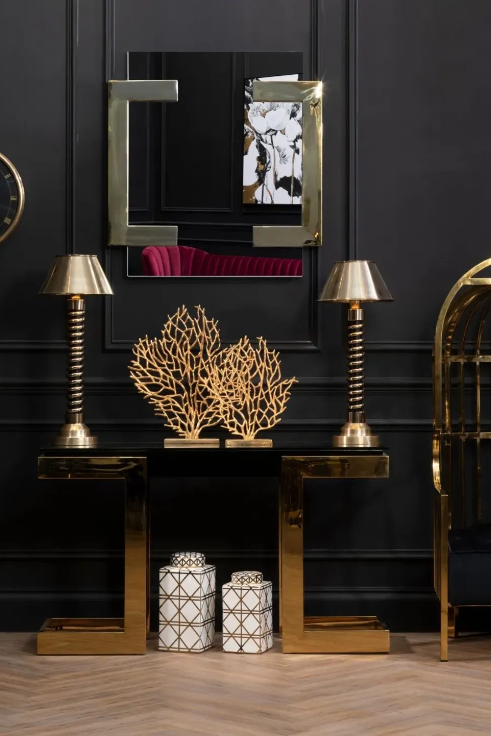 Euphoric Coral 54cm Gold Metal Indoor Sculpture