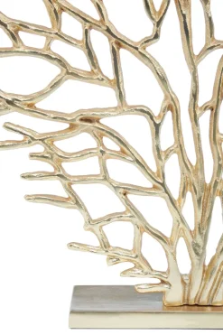 Euphoric Coral 54cm Gold Metal Indoor Sculpture