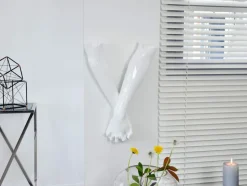 Everlasting Embrace 55cm White Resin Wall Sculpture