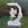 Fairy on Swing 110cm Marble Resin Garden Ornament