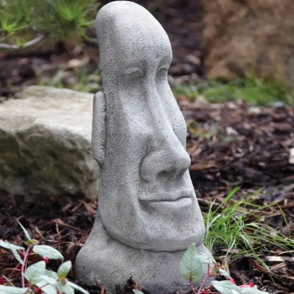 Female Easter Island Head Stone Garden Ornament