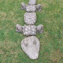 Five Piece Crocodile Stone Garden Ornament