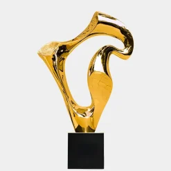 Flow Motion 90cm Gold Metal Indoor Sculpture v1
