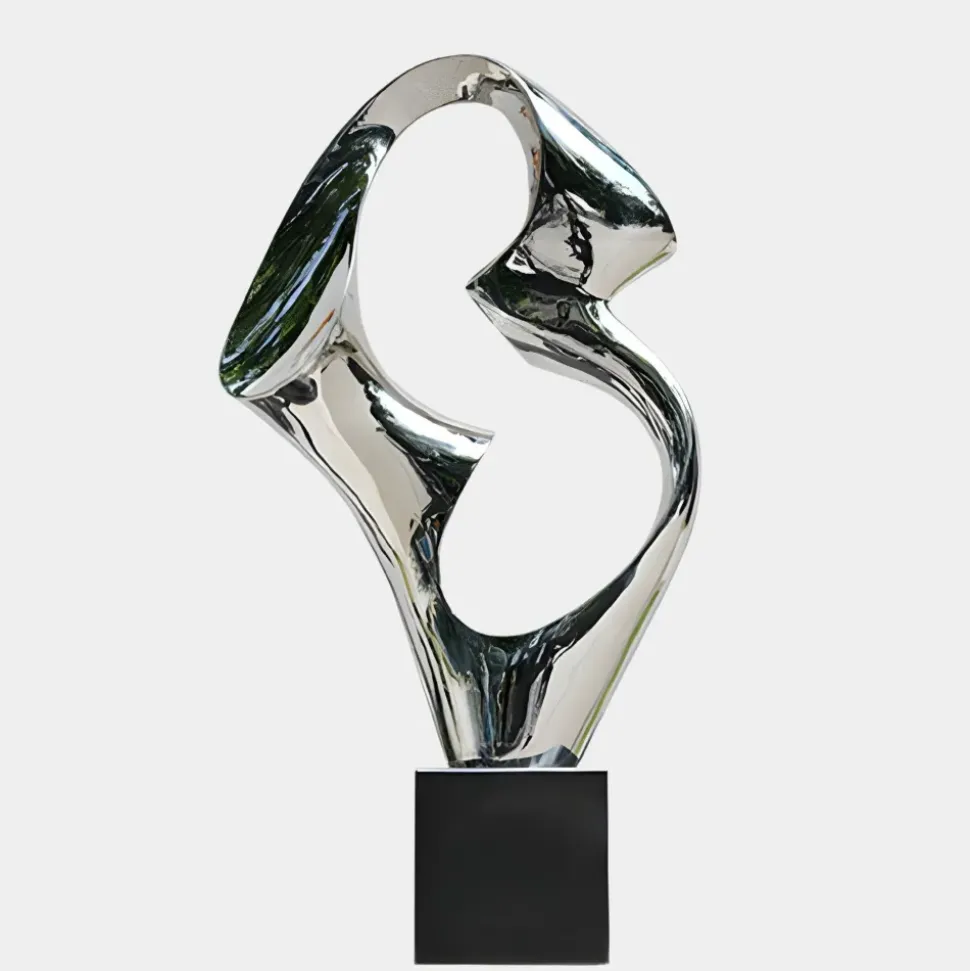 Flow Motion 96cm Silver Metal Indoor Sculpture v3