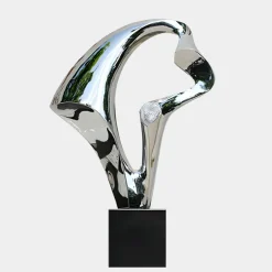 Flow Motion 90cm Silver Metal Indoor Sculpture v2